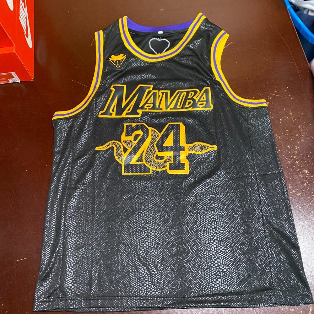 Mamba Mens Black 24 Kobe Bryant Sleeveless Athletic Pullover Jersey Size L